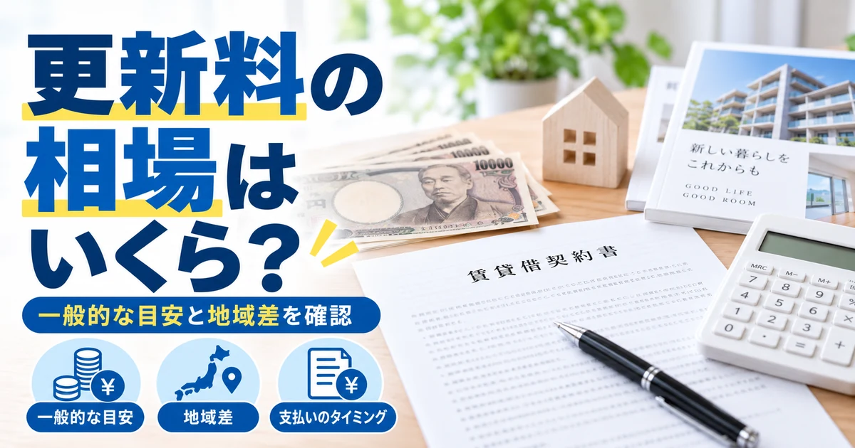 賃貸更新料の一般的な相場と地域差を整理した1200×630の見出し画像