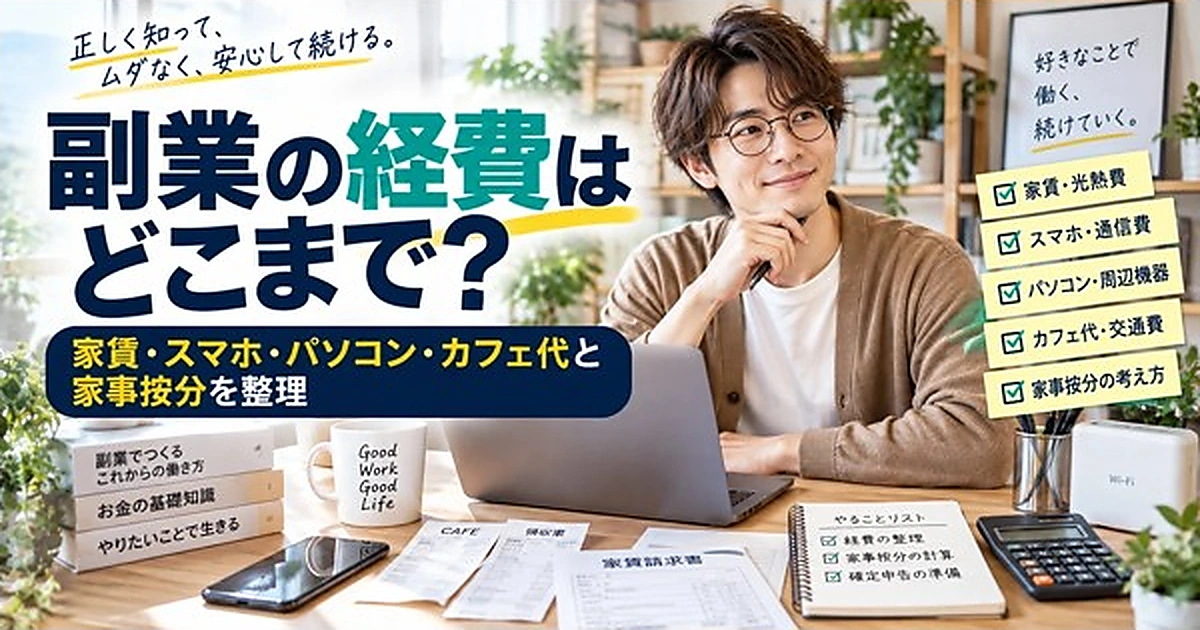 副業の経費はどこまでかを家賃・スマホ・パソコン・カフェ代・家事按分まで整理したARUKITOアイキャッチ