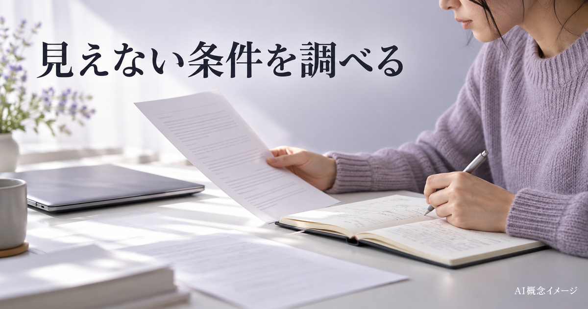 注釈の表示条件を記録する紙とノートのAI概念イメージ
