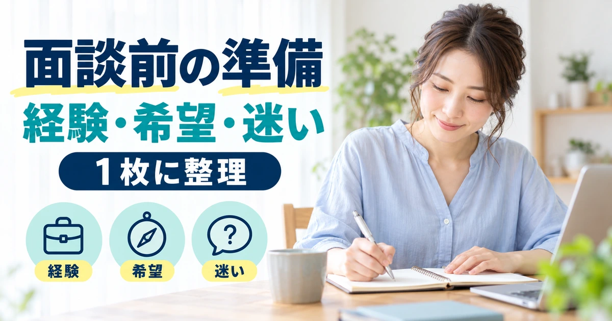 転職エージェントとの面談前に経験・希望・迷いを1枚に整理する準備
