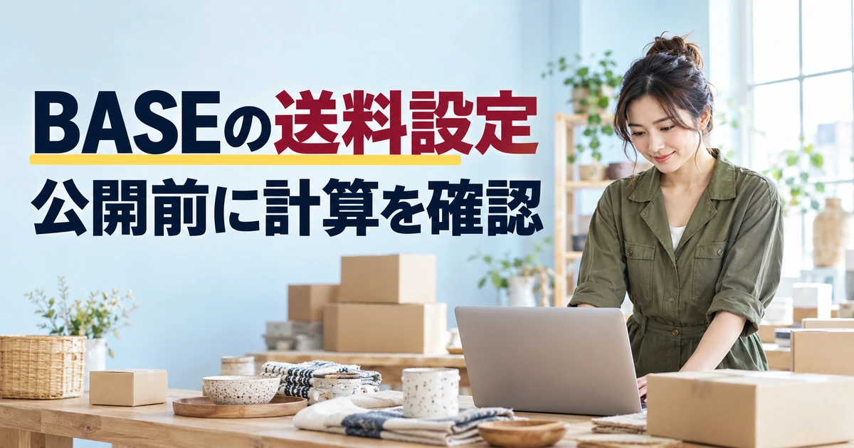BASEの送料設定を梱包した商品とパソコンで確認する店主