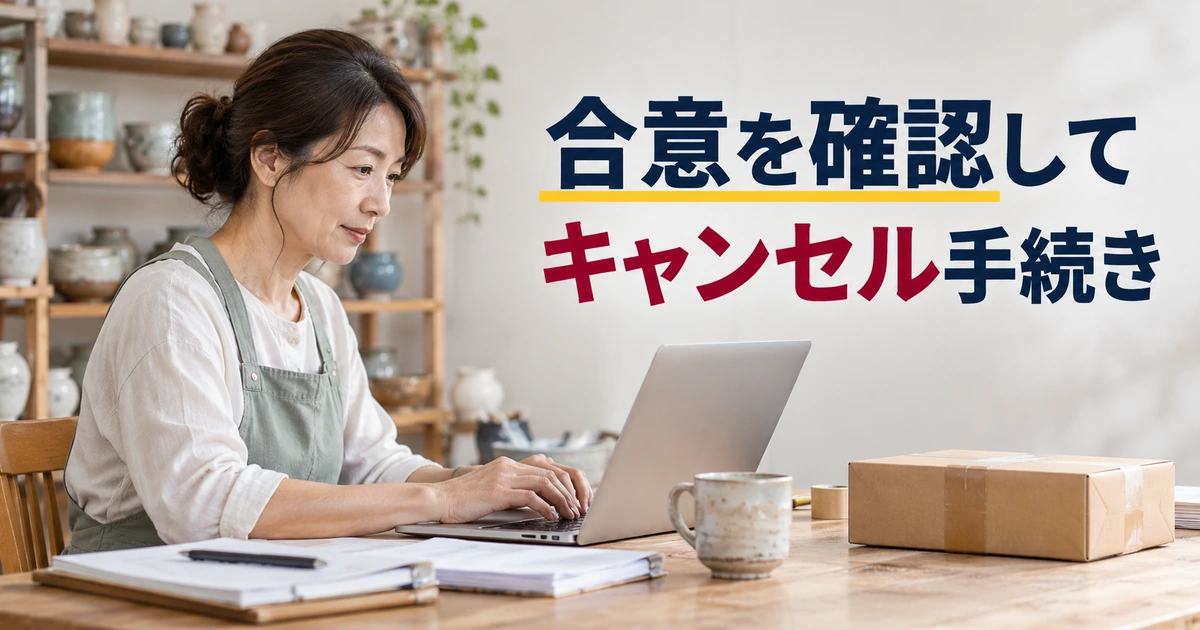 相手との合意と注文を確認して手続きを進める女性