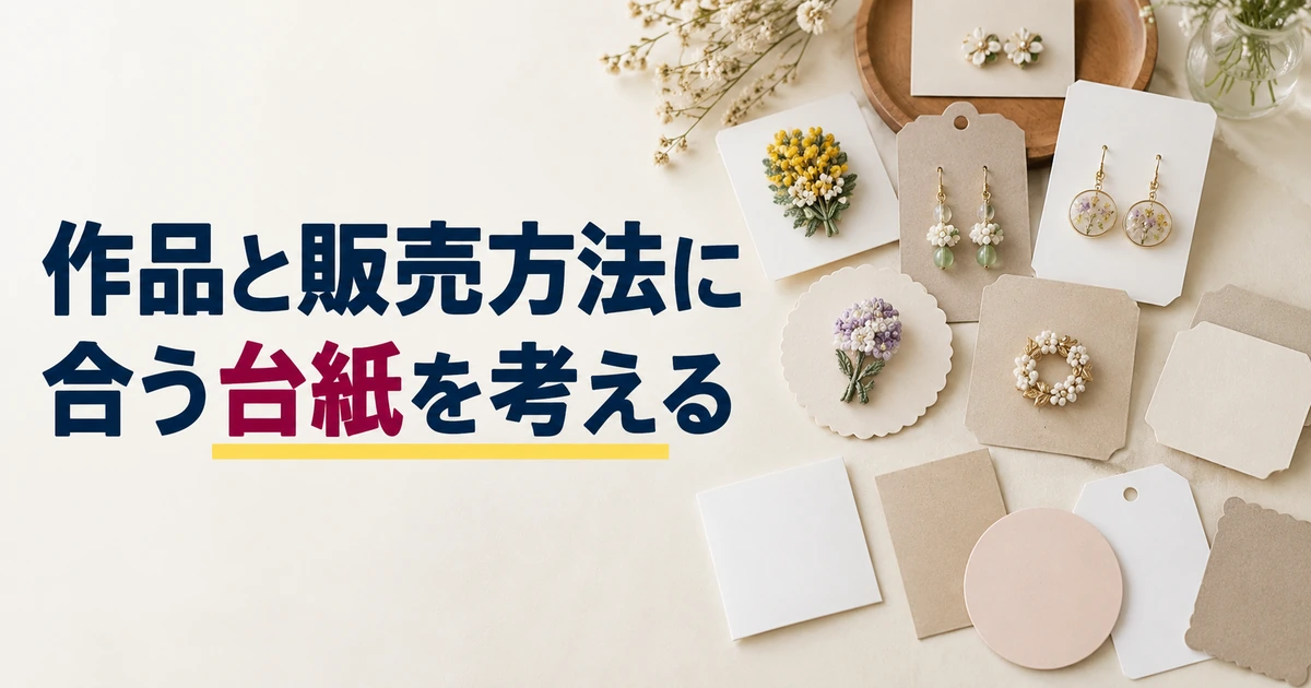 作品と販売方法に合わせて比較する台紙の試作