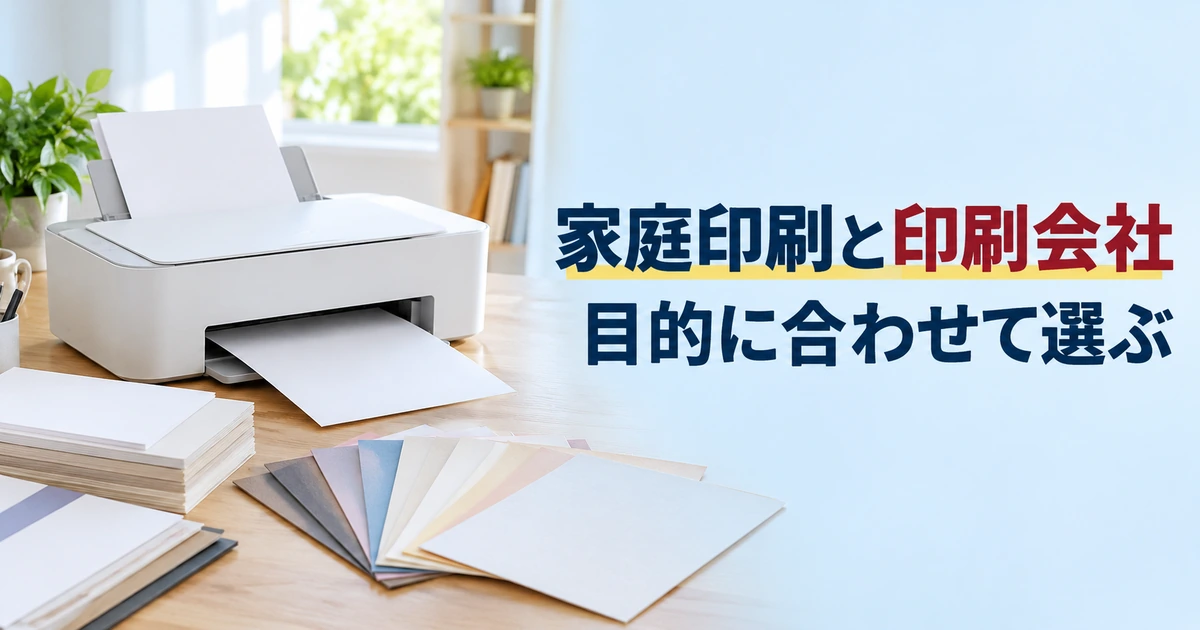 印刷方法の比較に使うプリンターと紙の見本