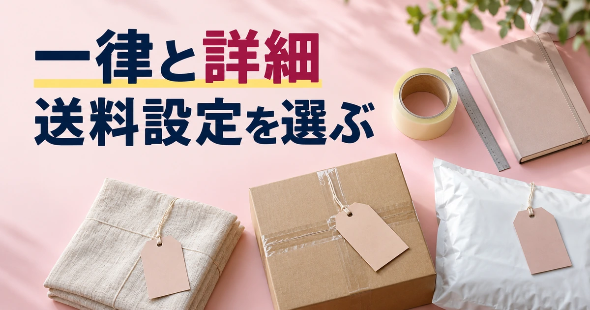 一律送料と詳細送料の選択を検討するための梱包例