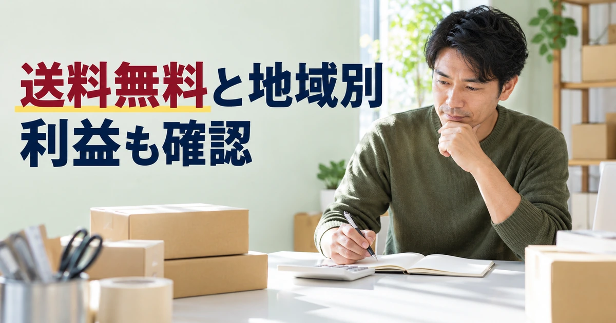 送料無料や地域別送料と利益を照合する店主