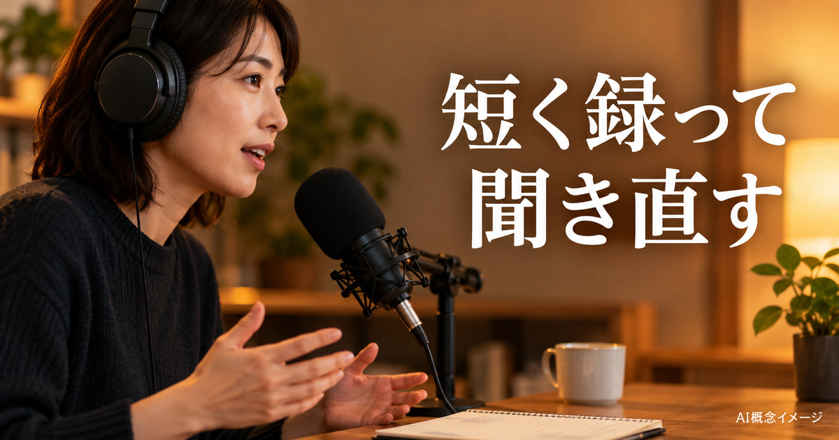 短い声を録音する練習のAI概念イメージ
