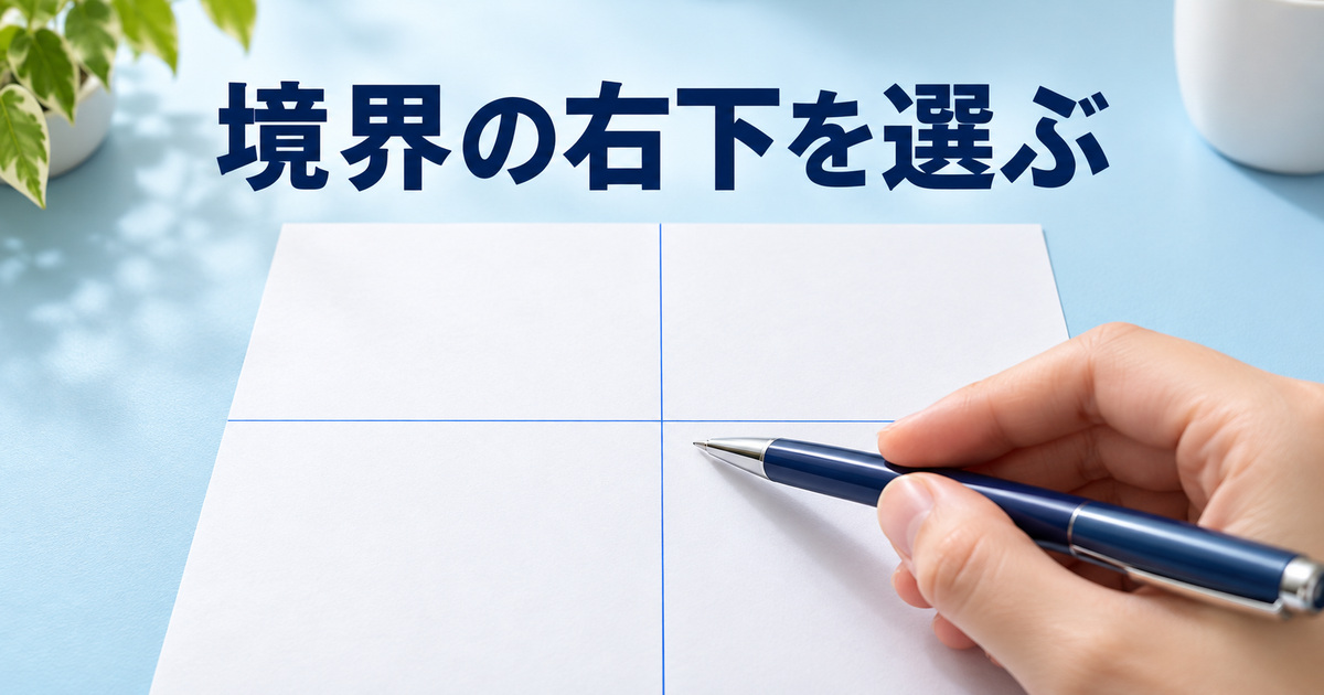上と左に残す領域の境界から右下を考える写真イメージ