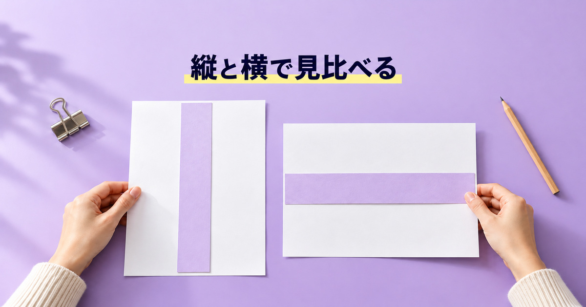 縦の確認と横の確認を別々に考える写真イメージ