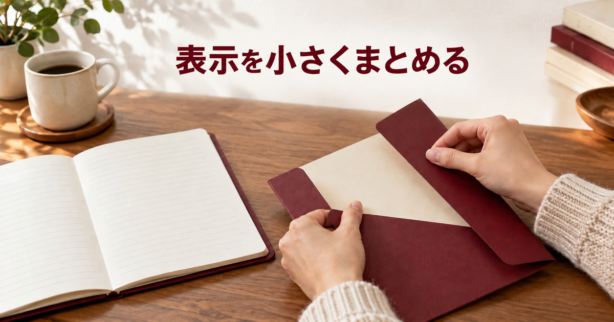 まとまりの表示を折りたたむ役割を考えるAI概念イメージ
