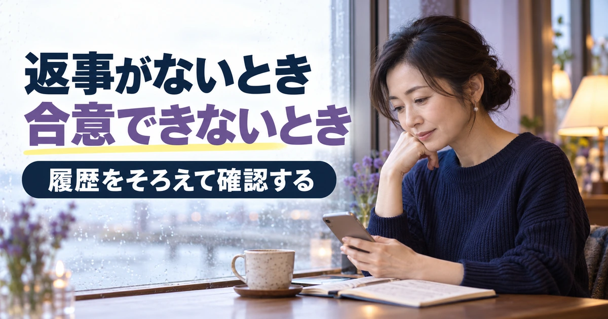 返事がない場合や合意できない場合に履歴を確認する場面