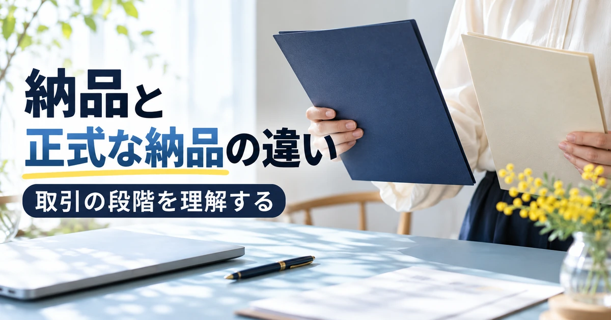 納品と正式な納品の違いを整理する画像