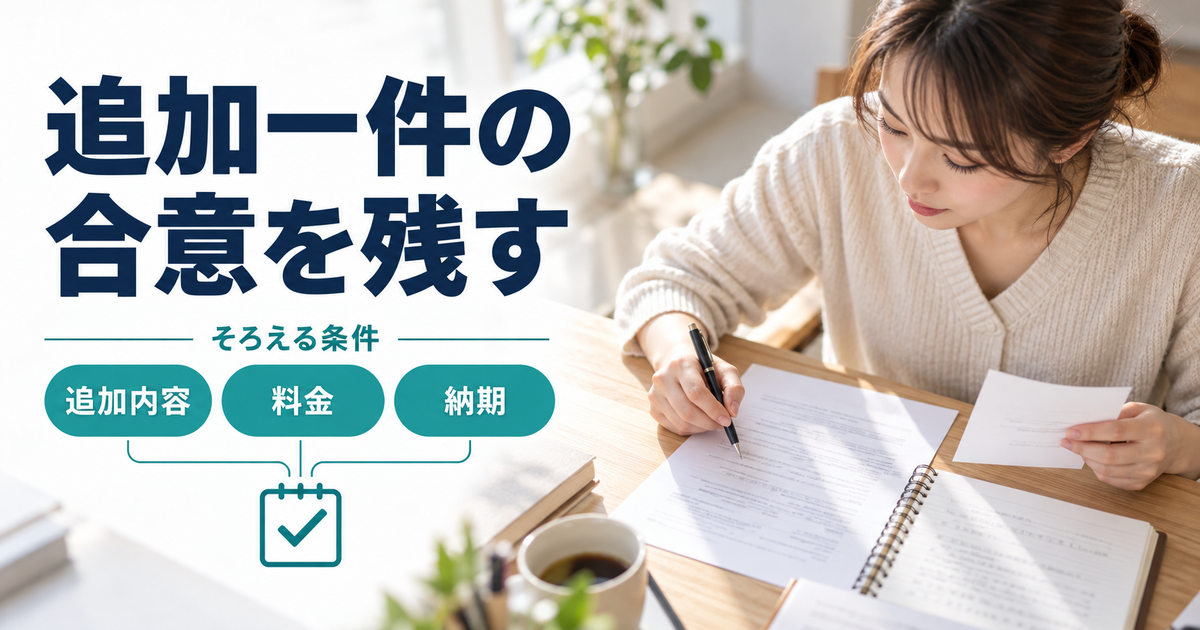 翻訳本文と追加キャプションを分けて合意内容を記録する手元