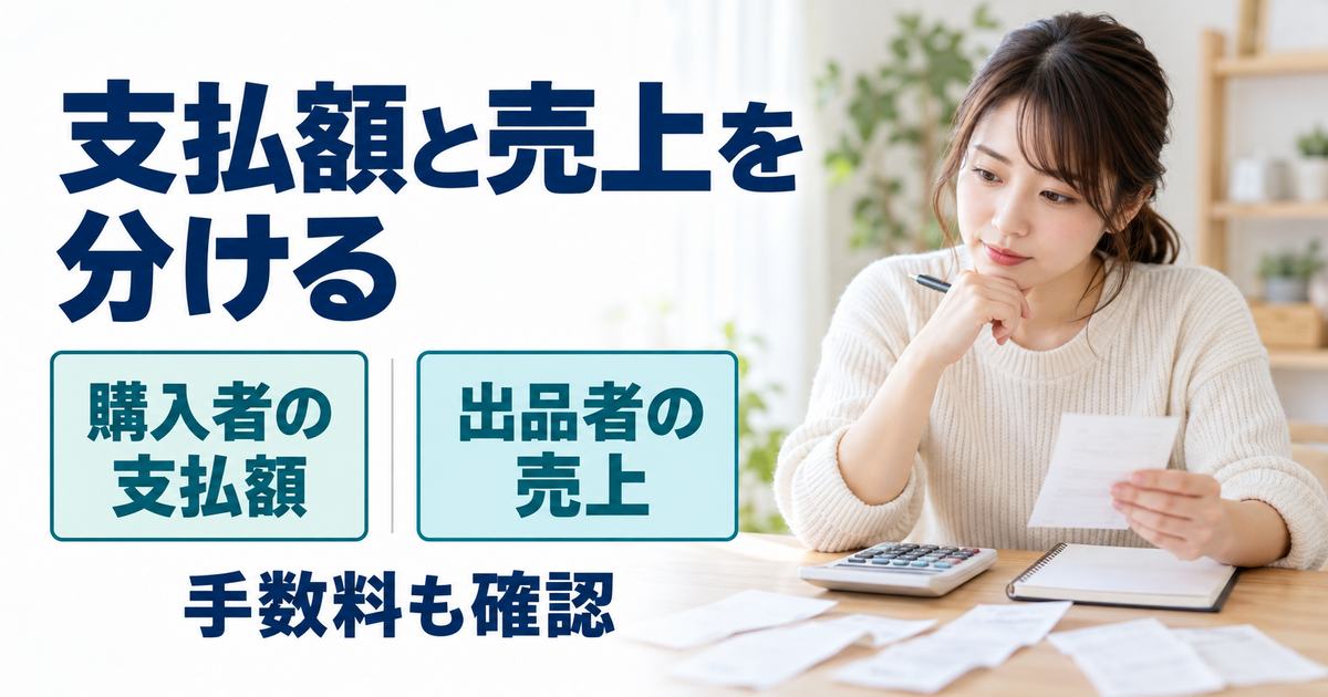 追加料金と手数料を照合して売上を確認する出品者