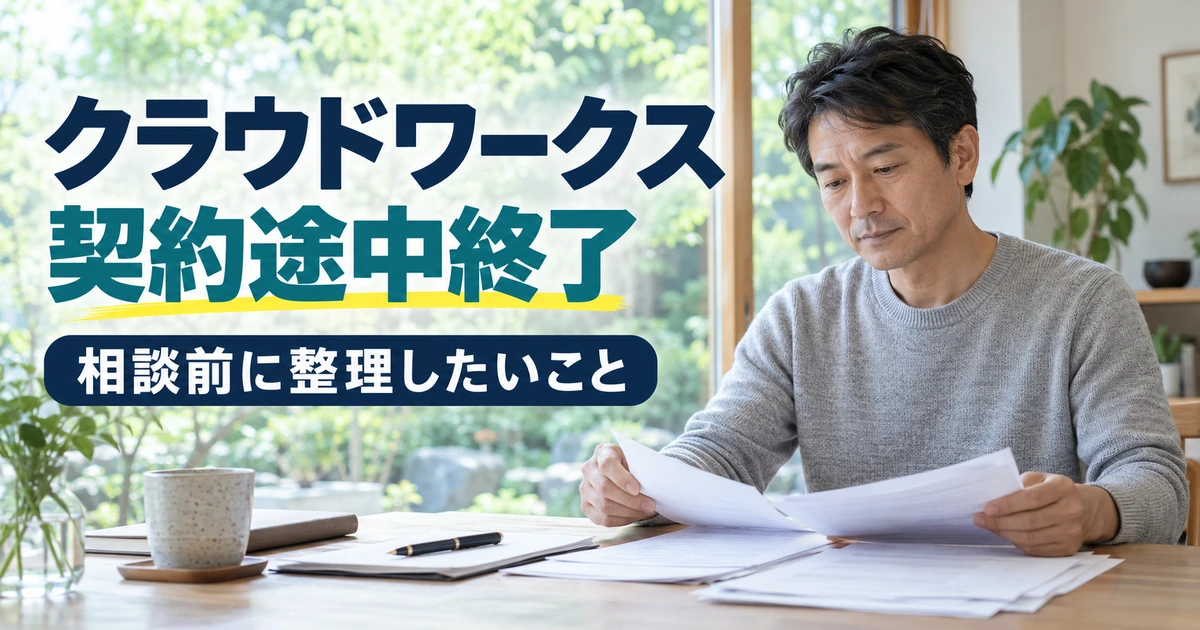 クラウドワークスの契約途中終了前に状況を整理する画像