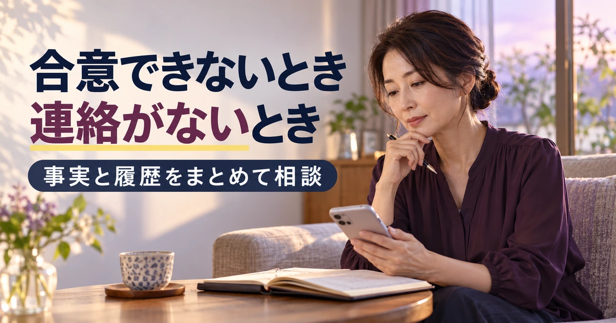 合意できない場合や連絡がない場合に事実と履歴を整理する場面
