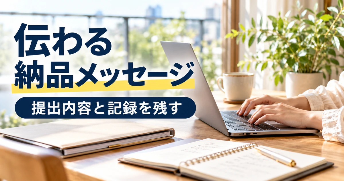 提出内容を伝える納品メッセージと記録の画像
