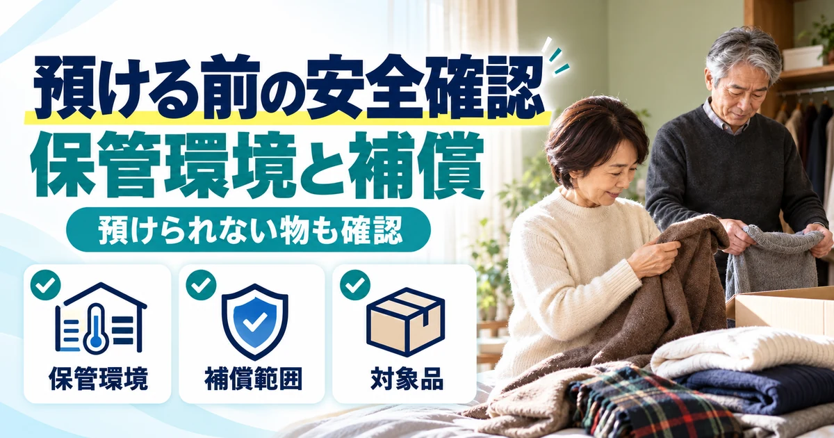 宅配型トランクルーム:預ける前の安全確認、保管環境と補償。保管環境・補償範囲・対象品を図解