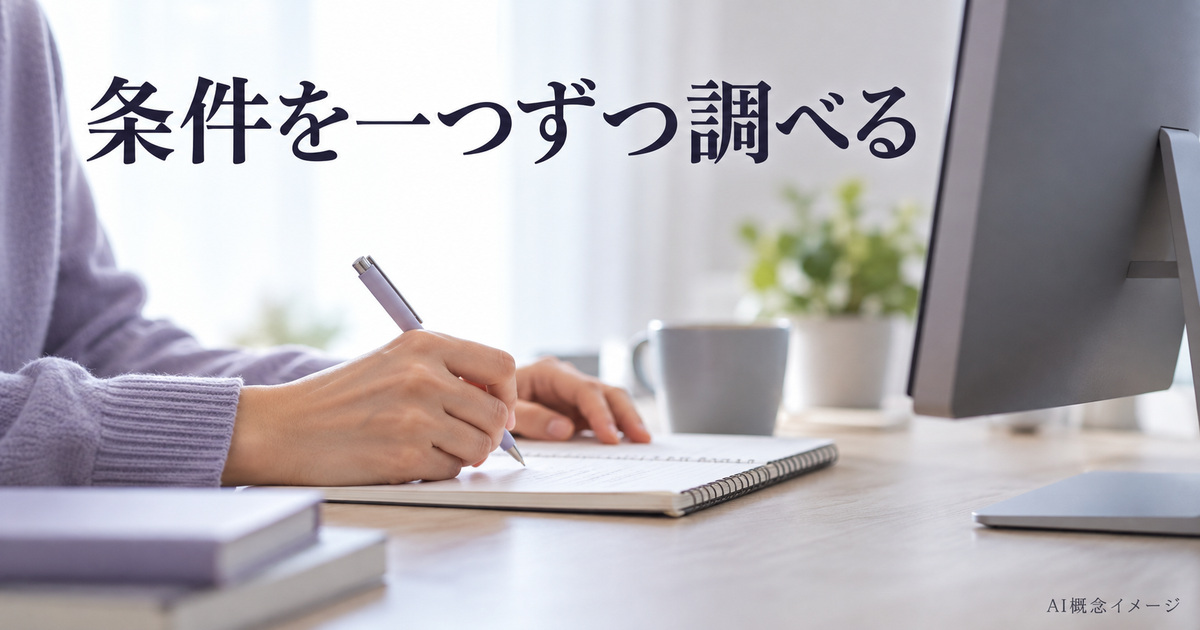 配置できない条件をノートへ整理するAI概念イメージ