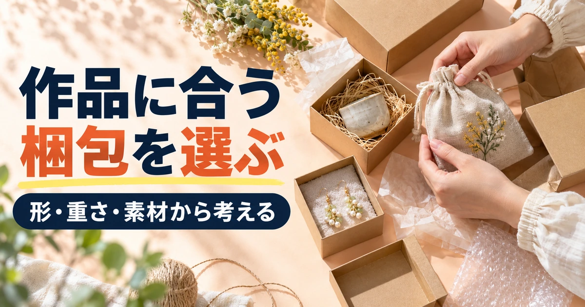 作品の形と重さと素材から梱包を選ぶ画像