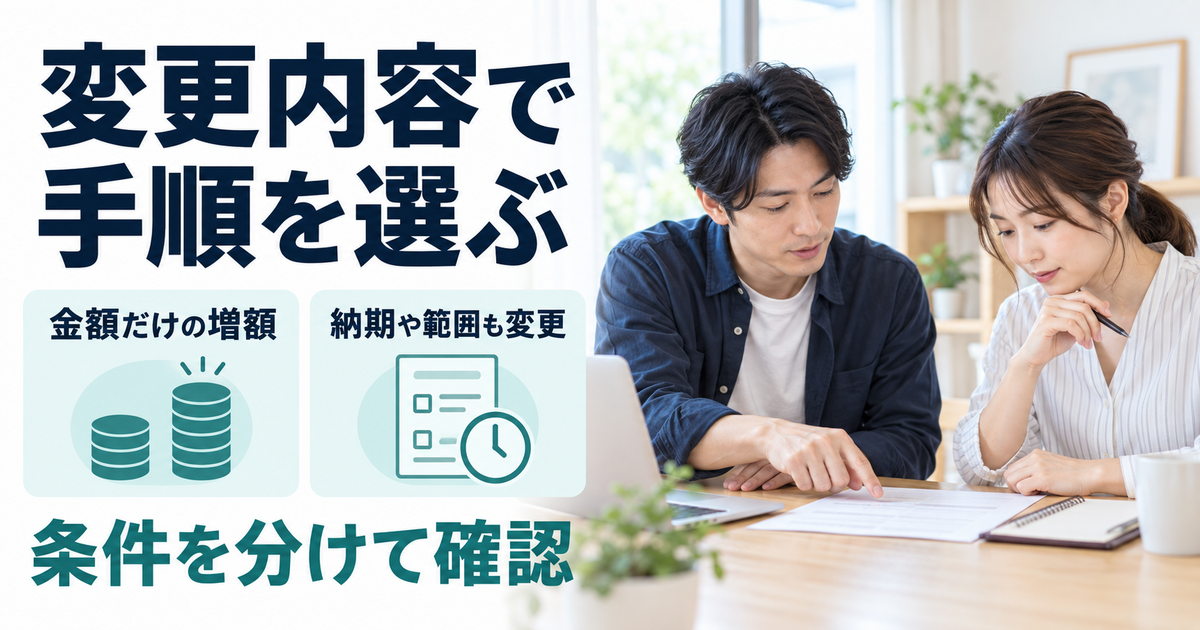 報酬や納期の変更内容を仕事相手と確認する様子