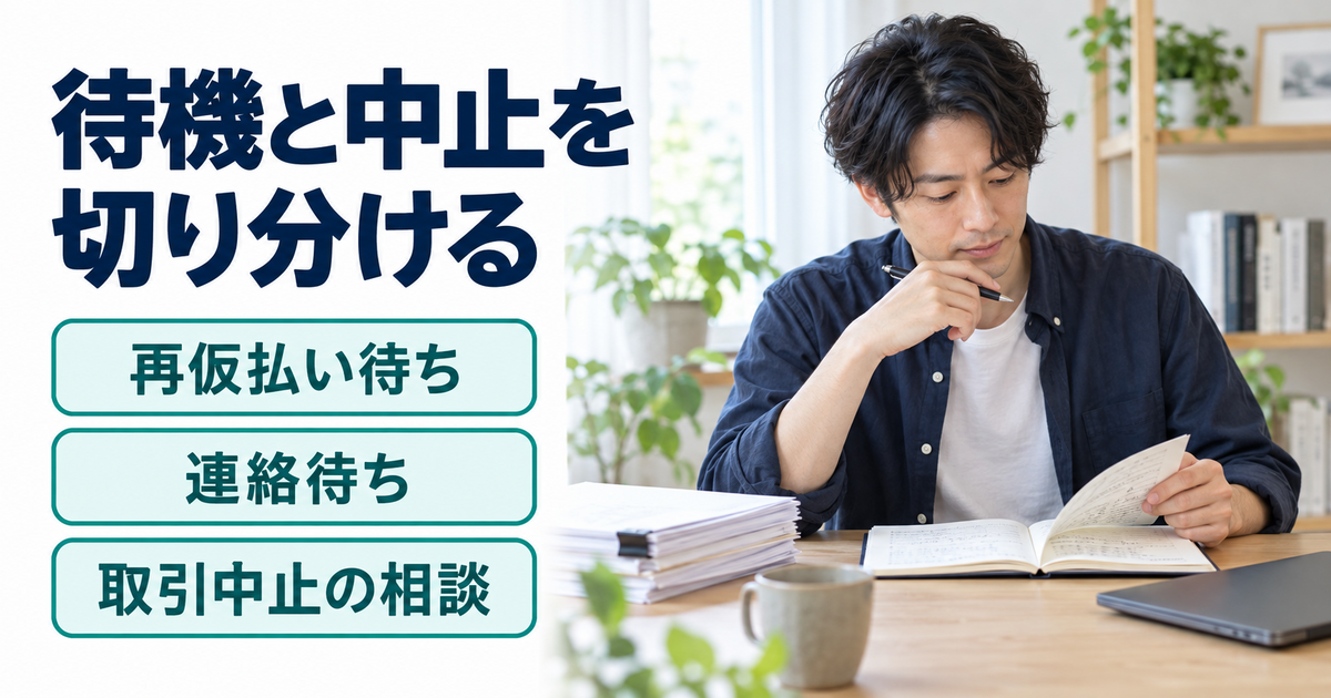 再仮払い待ちや連絡待ちの経緯を整理する受注者