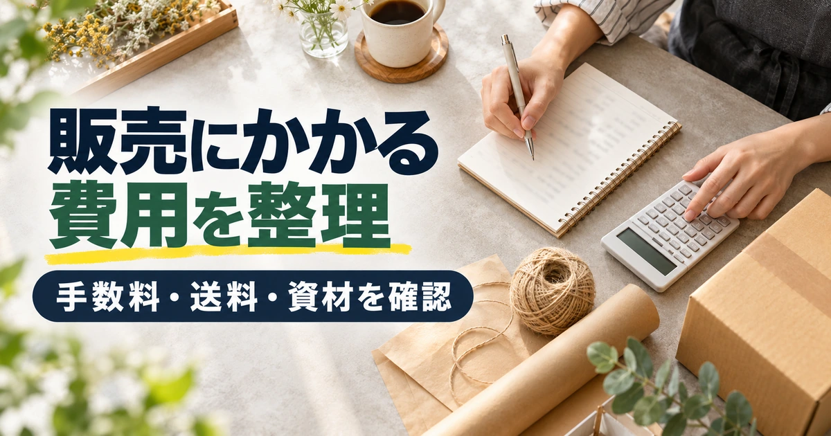 minneで販売するときの手数料と送料と資材費を整理する画像