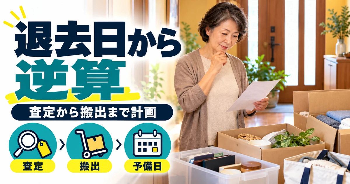 退去までの日程と品物の引渡しを確認する様子