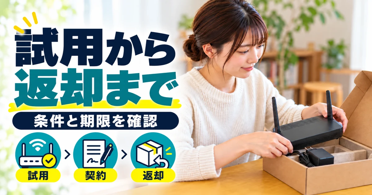 返却期限と付属品を確認して機器を梱包するイメージ