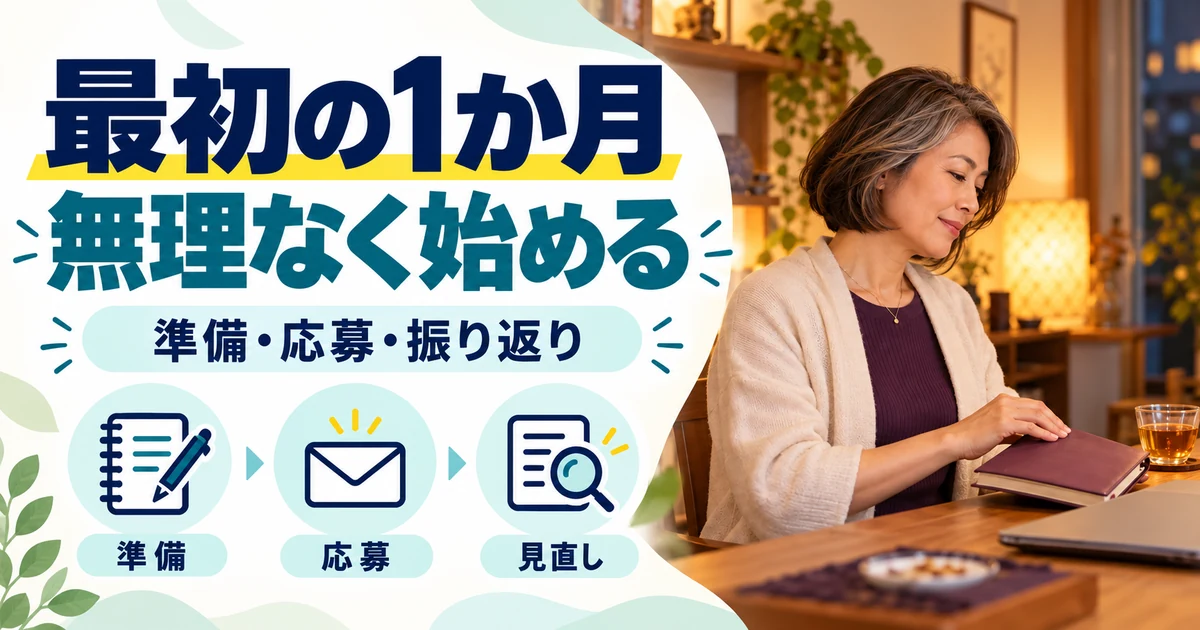 オンライン秘書の副業:最初の1か月、無理なく始める。準備・応募・見直しを図解