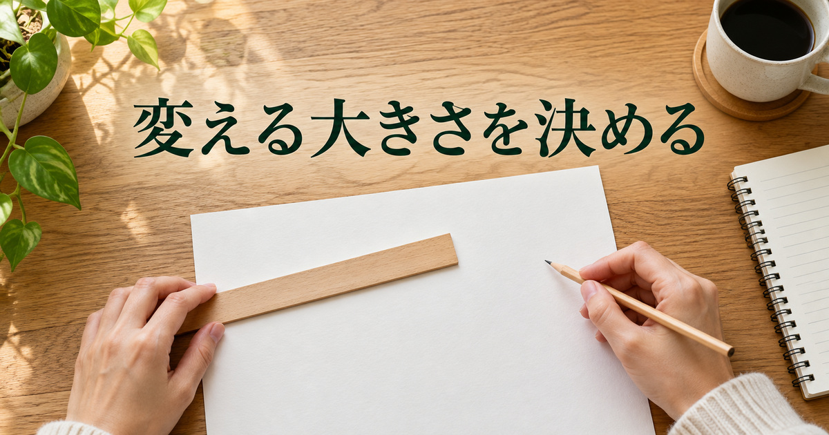 画像の幅と高さを考える紙と定規のAI概念イメージ
