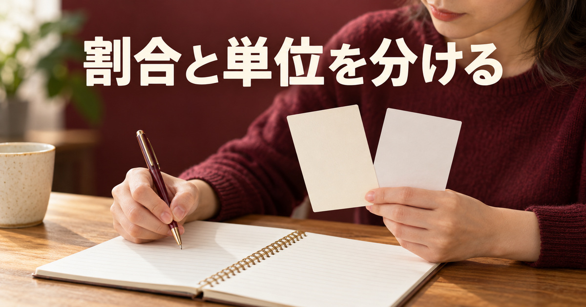 割合とピクセルの違いを整理するAI概念イメージ