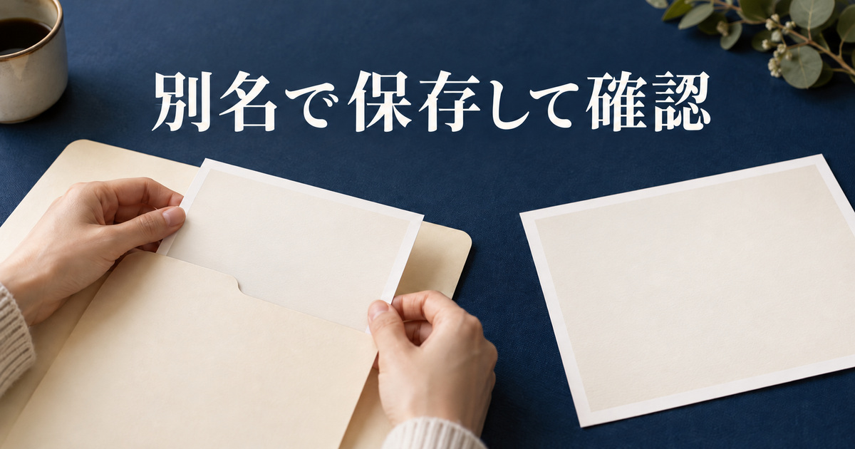 元と縮小後の写真を分けて保存するAI概念イメージ