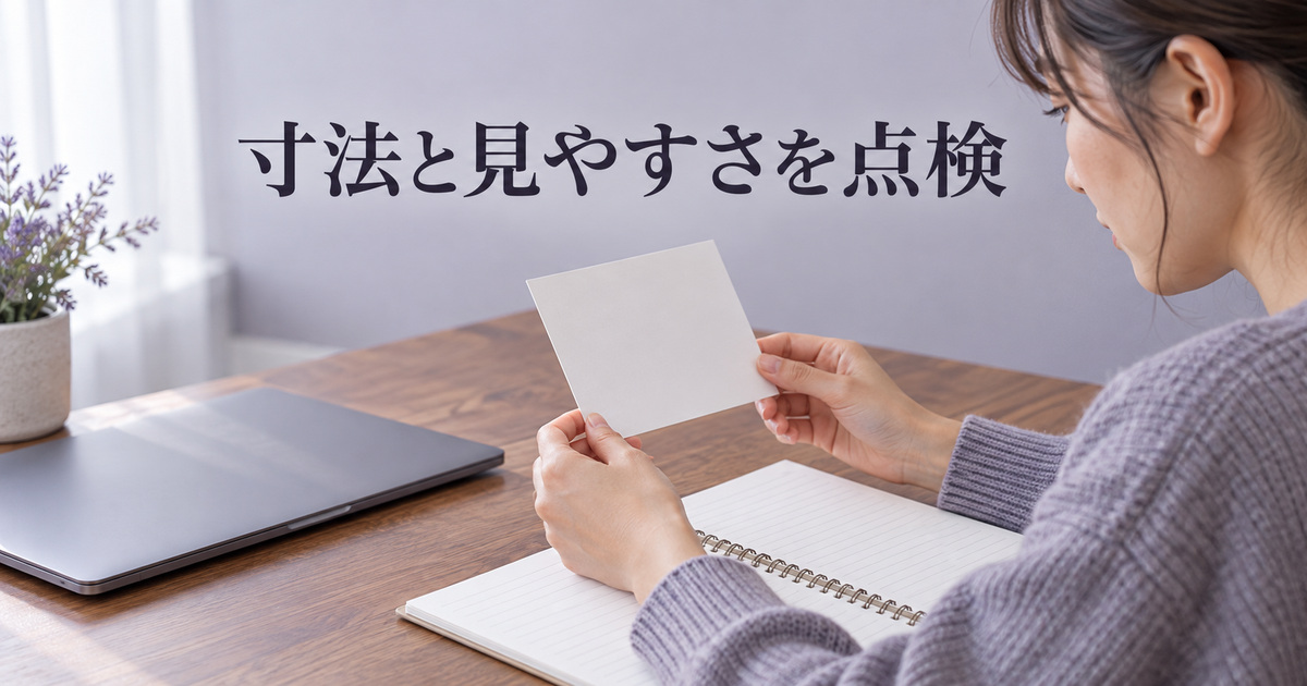 保存後の寸法と内容を点検するAI概念イメージ