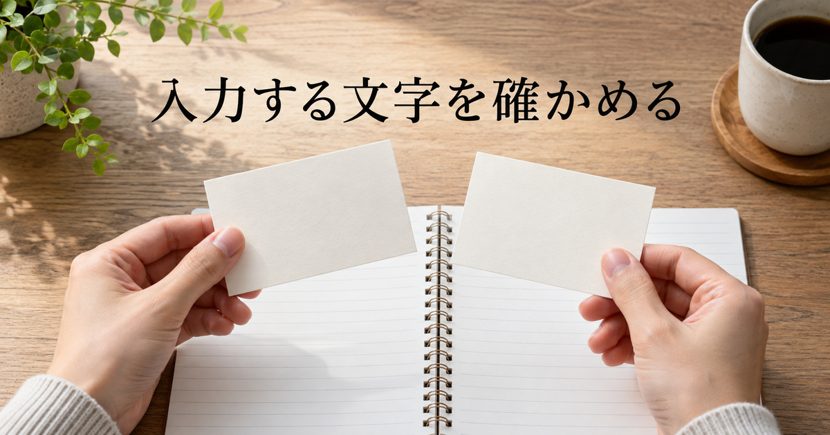 入力したい文字と原文を比べるAI概念イメージ