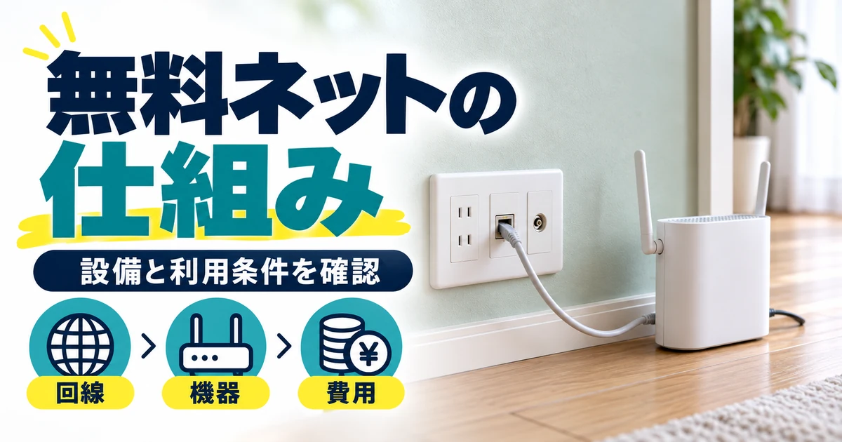 賃貸の室内に設けられたネット接続設備のイメージ