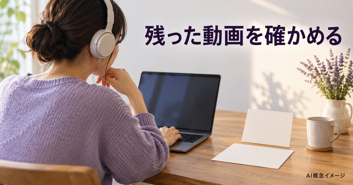 書き出した動画を見て聞いて確かめるAI概念イメージ