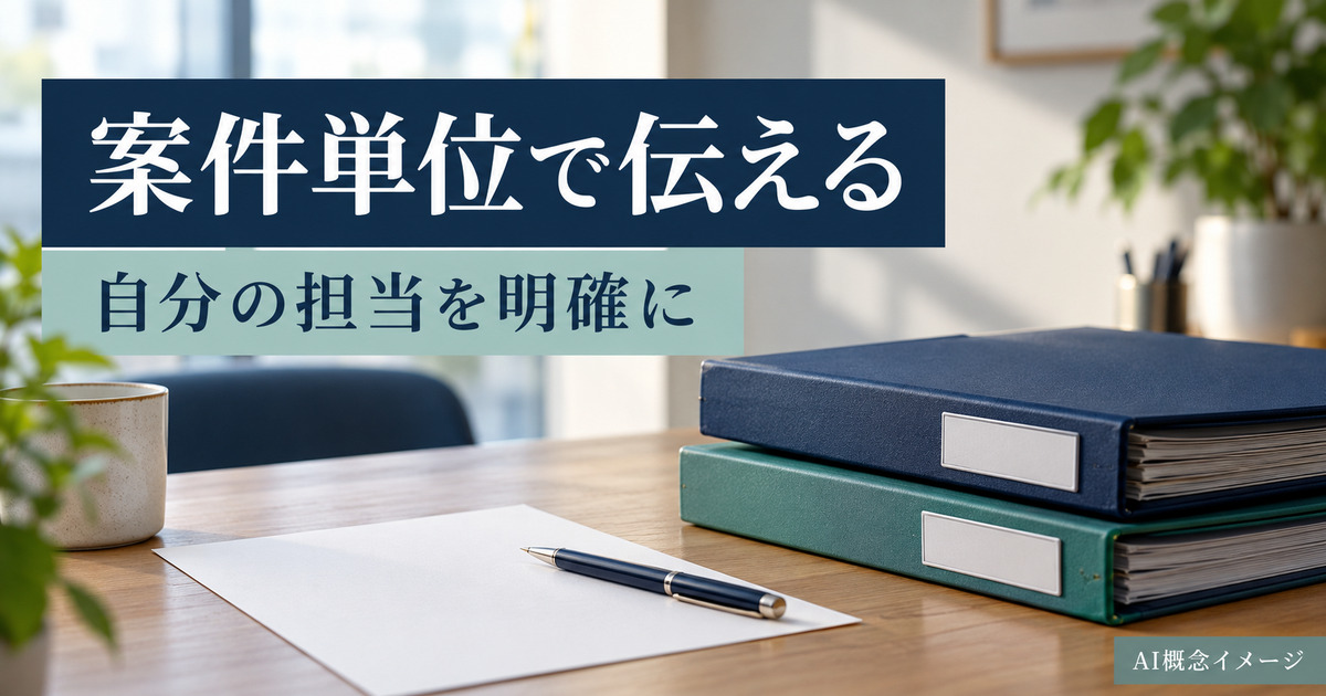 案件単位で自分の担当を整理するAI概念イメージ
