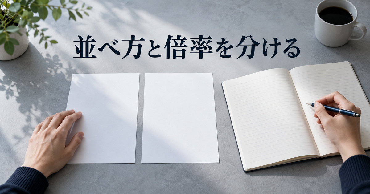 ページの並べ方と表示倍率を分けるAI概念イメージ