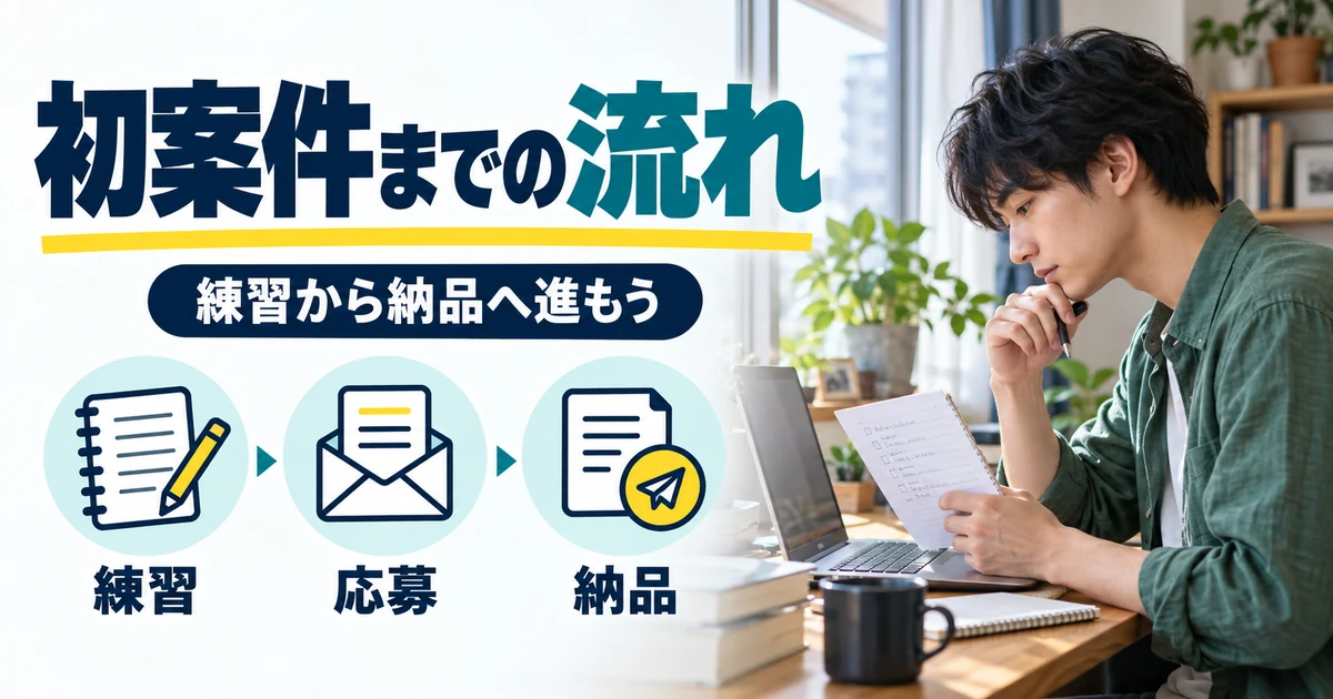 文字起こしの副業:初案件までの流れ。練習・応募・納品を図解