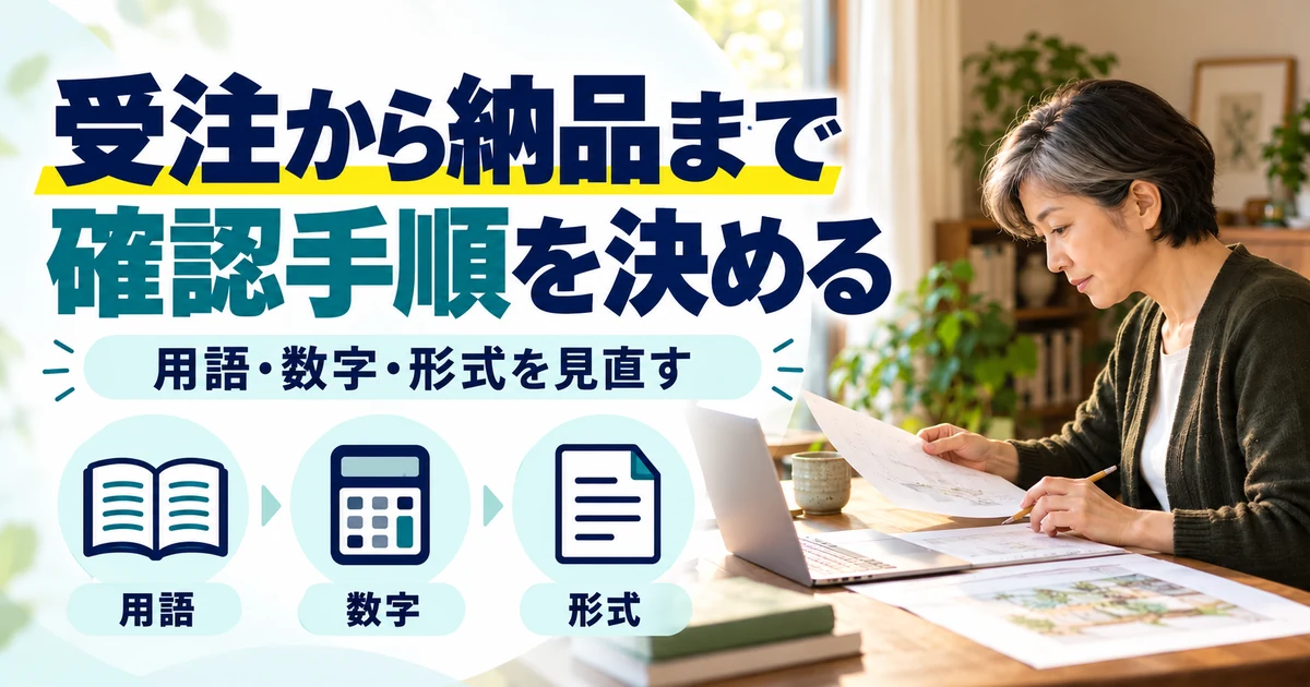 翻訳の副業：受注から納品まで、確認手順を決める。用語・数字・形式を図解