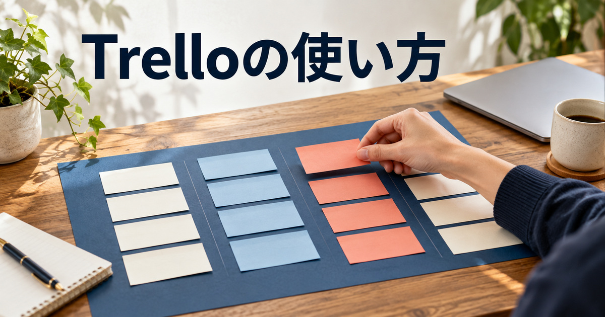 制作工程を表す紙のカードと閉じたパソコンのAI概念イメージ
