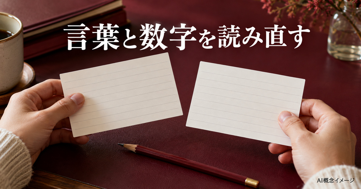 入力後の言葉と数量を読み直すAI概念イメージ