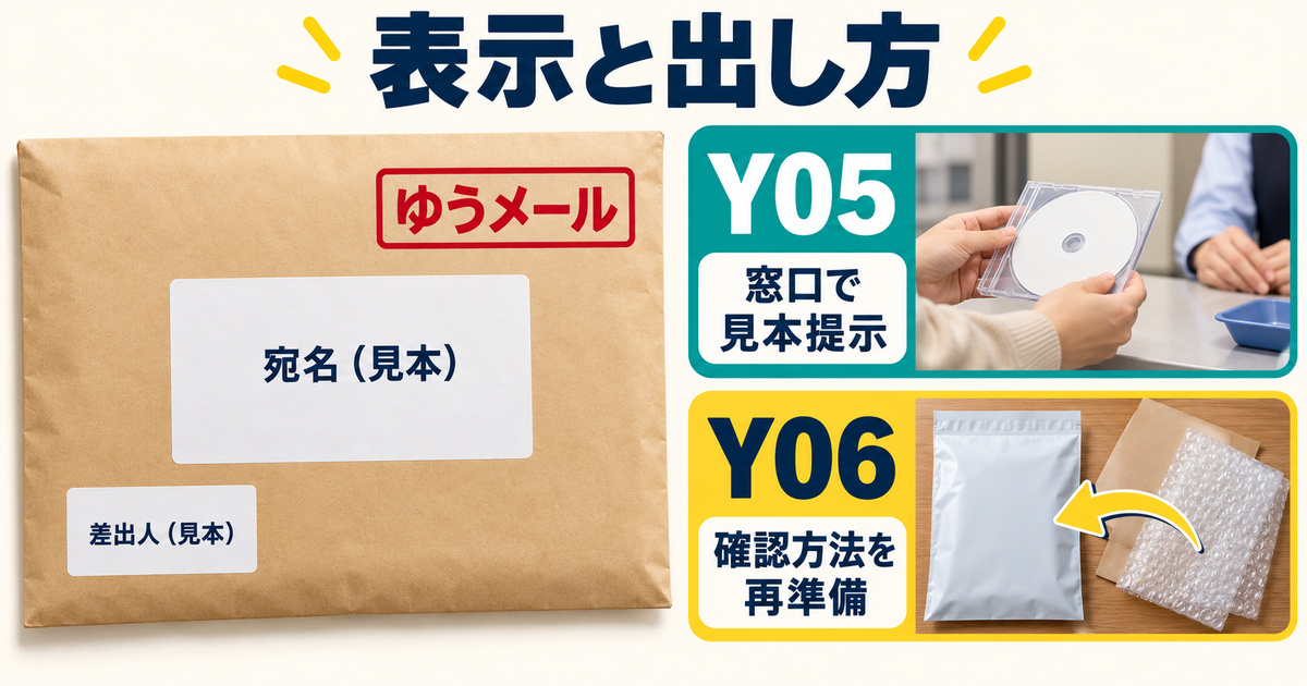 外装表示と、窓口確認か確認方法の再準備かを照合する場面